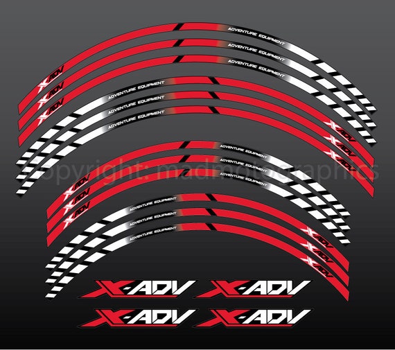 URYYRIT Adesivo per Ruota Moto, per Honda X-ADV 750 350 Decalcomania Decorazione Banda del Cerchio, Accessori per Il Retrofit del Nastro del Mozzo Impermeabile,Blue