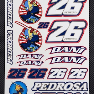 Dani Pedrosa 26 Autocollants de casque de carénage de moto Autocollants graphiques de moto MotoGP Honda Laminés
