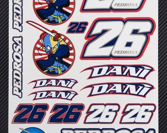 Dani Pedrosa 26 Moto moto carenado casco pegatinas bicicleta gráficos calcomanías MotoGP Honda Laminado