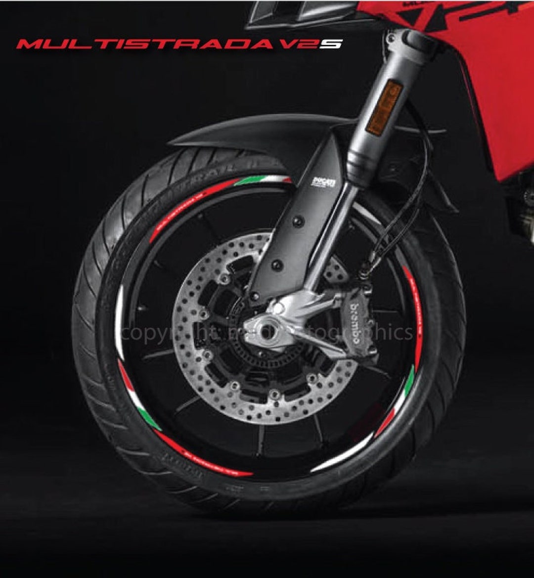 Motorrad Felgenaufkleber Aufkleber Felgenband Streifen Rennmotorrad für  Ducati Panigale Panigale V2 V2S Rot Laminiert - .de