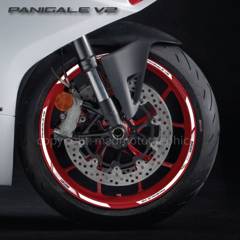 Motorrad Felgenaufkleber Aufkleber Felgenband Streifen Rennmotorrad für  Ducati Panigale Panigale V2 V2S Rot Laminiert - .de