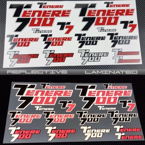 Set di adesivi riflettenti per moto, grafica, carenatura, decalcomanie da avventura per YAMAHA Tenere 700, laminato rosso