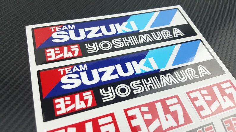 Motorcycle motorbike fairing helmet sticker labels bike graphics decals for team SUZUKI GSX-R 600 750 1000 gsxr Yoshimura Laminated image