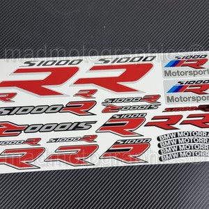 Reflective Motorcycle stickers set graphics fairing panniers helmet decals for BMW S1000R s1000 R Motorrad Red Laminated