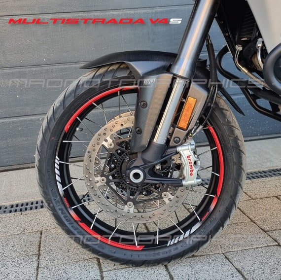 Motorrad Felgenaufkleber Aufkleber Felgenband Streifen Rennmotorrad für  Ducati Multistrada V4 V4S Rot Grau Laminiert -  Österreich