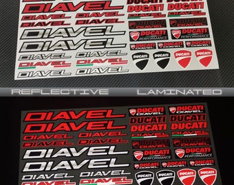 Reflective Motorcycle stickers set graphics fairing decals for DUCATI Diavel 1200 1260 V4 Laminated
