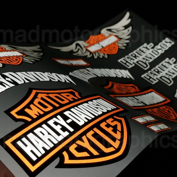 Harley Reflective Decals Etsy