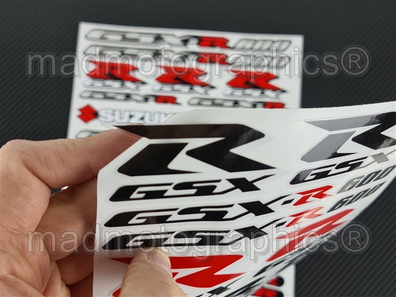 2 Parts motorcycle fairing helmet stickers race course bike graphics decals for SUZUKI GSX-R600 gsxr 600 Red Blue gsx-r Laminated image