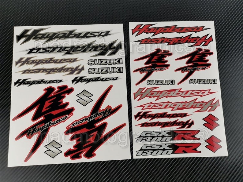 2 Parts motorcycle fairing helmet stickers race course bike graphics decals for SUZUKI Hayabusa GSX-R1300 gsxr 1300 Red gsx-r Laminated item image