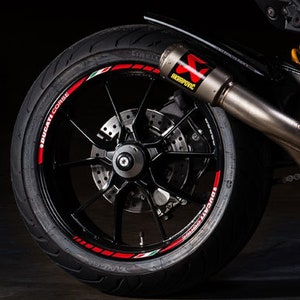 Motorcycle wheel stickers decals rim tape stripes motorbike for Ducati Corse Monster Panigale Hypermotard Multistrada Italian Laminated