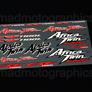 Reflektierende Motorrad Aufkleber Set Grafiken Verkleidungstaschen Helmaufkleber für HONDA CRF1100L Africa Twin crf 1100 Rot Laminiert