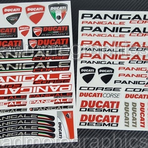 2 pièces autocollants de casque de carénage de moto autocollants graphiques de vélo de piste pour DUCATI CORSE Panigale 899 959 1199 1299 V2 V4 laminé