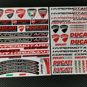 2 Onderdelen motorfiets kuiphelm stickers racebaanfiets grafische decals voor DUCATI Hypermotard 796 939 950 SP 1100 Gelamineerd