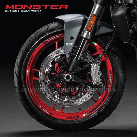 Motorrad Felgenaufkleber Aufkleber Felgenband Streifen Rennmotorrad für  Ducati Monster 696 797 821 1200 Laminiert -  Schweiz
