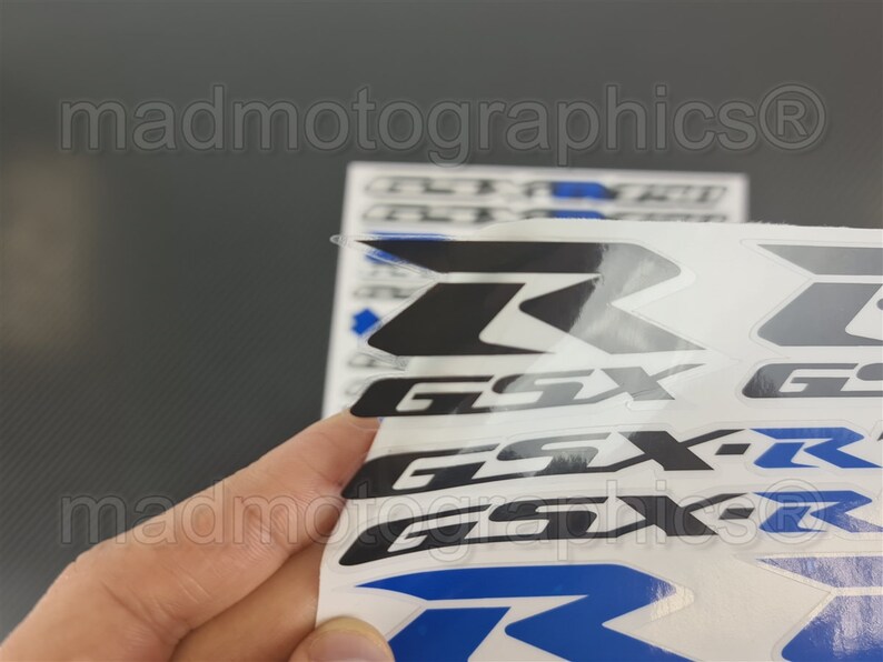 2 Parts motorcycle fairing helmet stickers race course bike graphics decals for SUZUKI GSX-R600 gsxr 600 Red Blue gsx-r Laminated image