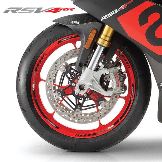 Motorrad Felgenaufkleber Aufkleber Felgenband Streifen Rennmotorrad für  Aprilia RSV4RR 1000 rsv4 RR Rot Laminiert - .de