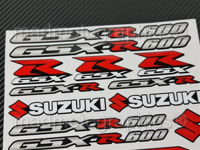 2 Parts motorcycle fairing helmet stickers race course bike graphics decals for SUZUKI GSX-R600 gsxr 600 Red Blue gsx-r Laminated image
