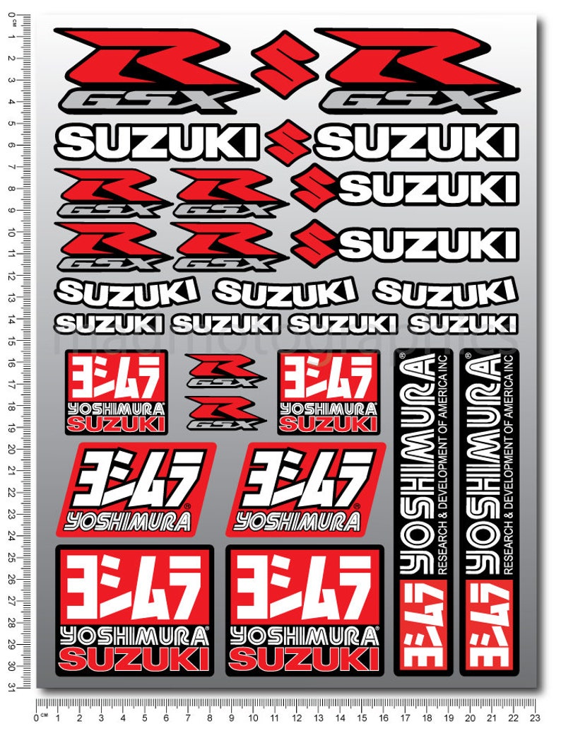 Motorcycle motorbike fairing helmet stickers bike graphics decals for SUZUKI GSX-R 600 750 1000 gsxr Yoshimura Laminated image