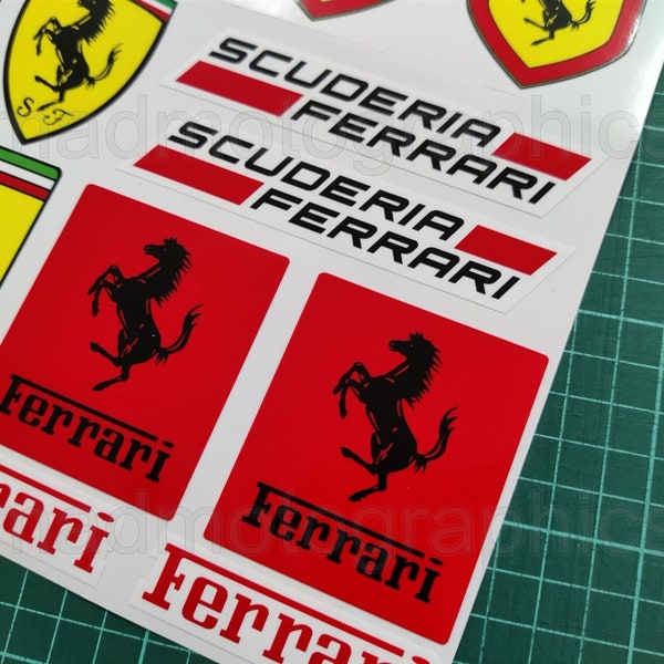 F1 helmet stickers bike car toy graphics decals for Ferrari Scuderia Formula 1 truck Laminated