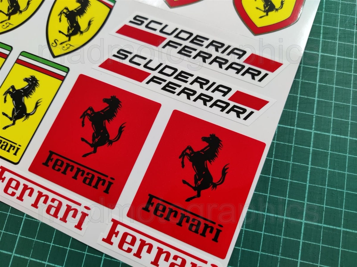 2 x Ferrari Aufkleber - 100mm x 74mm - Sticker