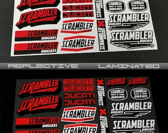 Jeu d'autocollants moto réfléchissants pour DUCATI Scrambler 400 800 1100 rouge laminé