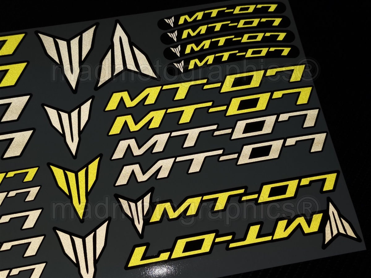 Mt07 Sticker Reflective Motorcycle Stickers Set Graphics Fairing Helmet Decals for ...