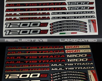 Stickers moto réfléchissants graphiques pour DUCATI Multistrada V4 950 1200 1200S V2 V4S rouge laminé