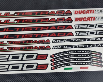 Adesivi moto riflettenti set grafica carenatura borse laterali decalcomanie casco per DUCATI Multistrada 950 1200 1200S V2 V4 S rosso laminato