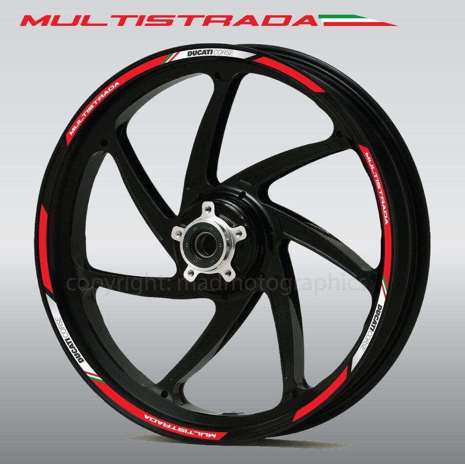 Adesivi cerchi moto Ducati 1098 Racing 5 strisce ruote profili stickers  wheels
