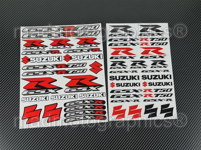 2 Parts motorcycle fairing helmet stickers race course bike graphics decals for SUZUKI GSX-R750 gsxr 750 Red Blue gsx-r Laminated item image