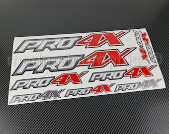 PRO4X for Nissan Navara reflective stickers set pickup truck body tail decals Pro 4X Reflective Laminated Red
