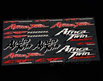 Reflective Motorcycle stickers set graphics fairing panniers helmet decals for HONDA CRF1000L Africa Twin crf 1000 Red Laminated