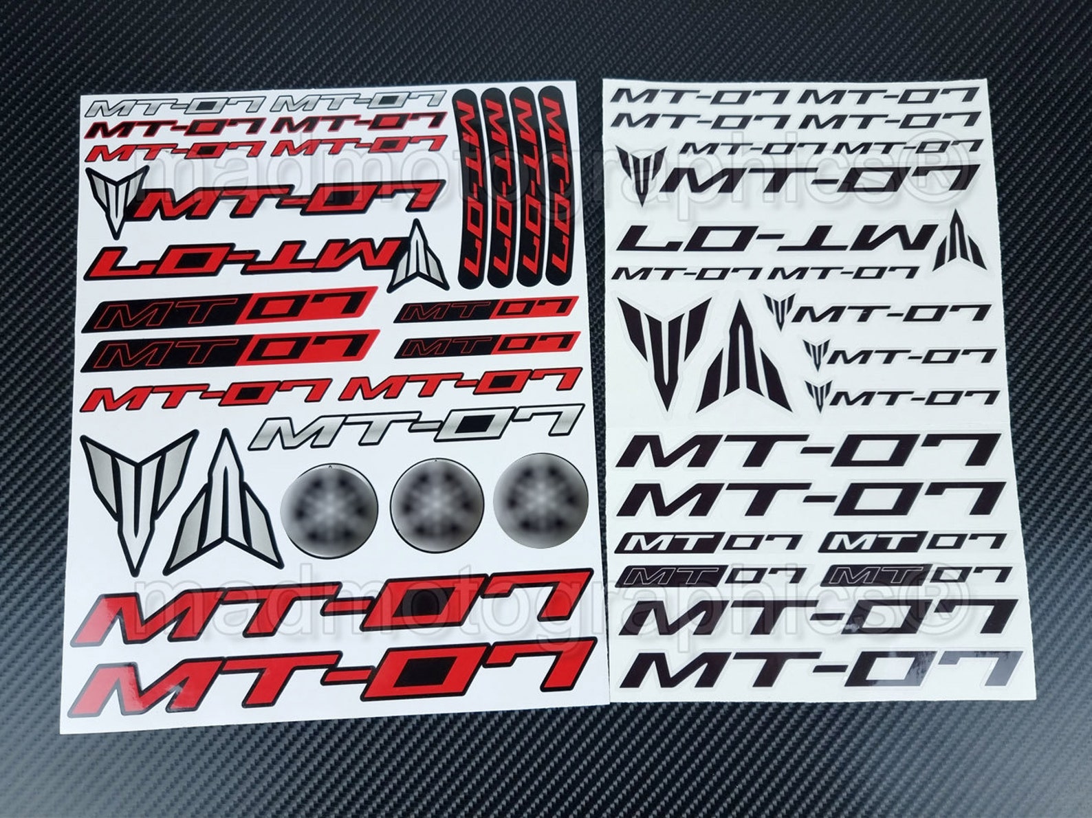 Mt07 Sticker Two Parts Motorcycle Fairing Helmet Stickers Motorbike Graphics Decals ...