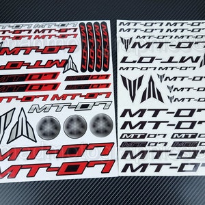Two parts motorcycle fairing helmet stickers motorbike graphics decals for Yamaha MT-07 MT07 Red Laminated