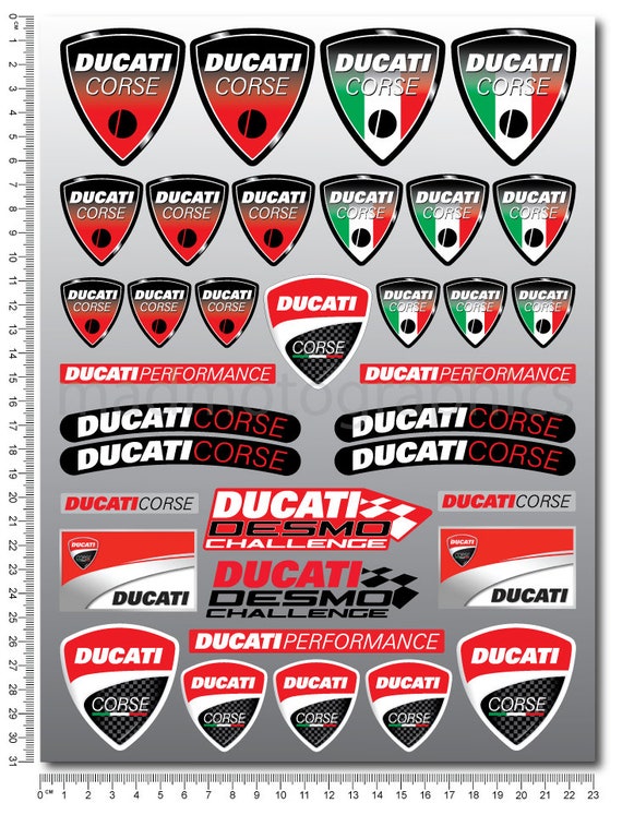 Motorcycle motorbike fairing helmet stickers bike graphics decals for Ducati Corse Panigale Multistrada Diavel Monster Supersport Laminated
