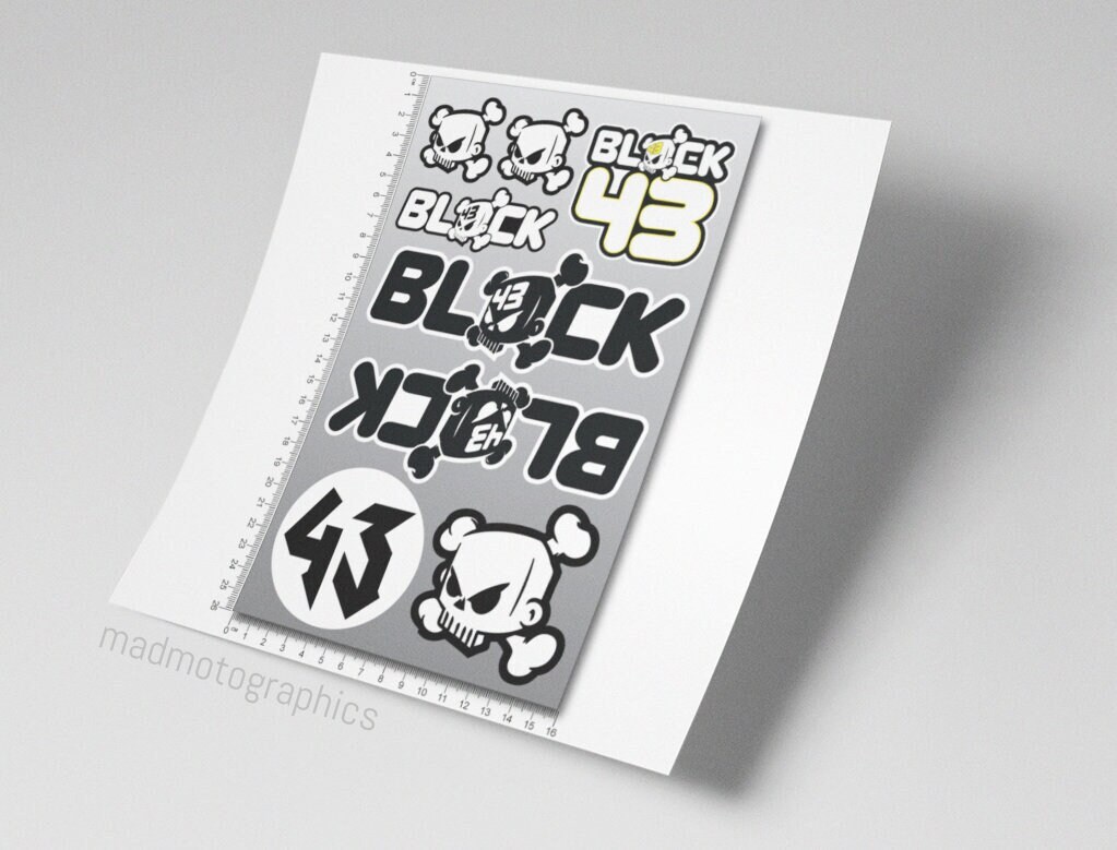 Block #43 Car Bike Truck Bumper Helmet Durable Stickers