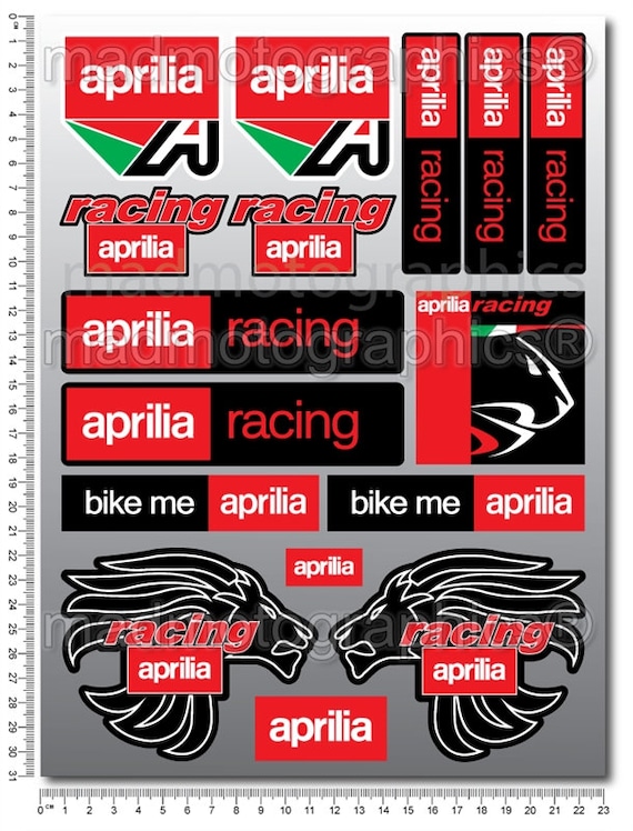 aprilia Factory Racing Motorcycle Laminated Decals Stickers