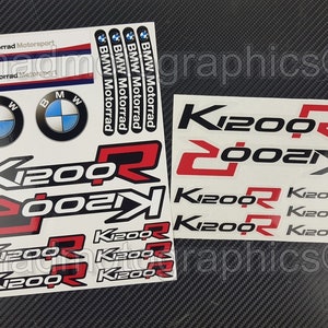 2 Parts motorcycle motorbike fairing helmet stickers race track bike graphics decals for BMW K1200R k1200 R Motorrad Laminated