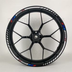 thumbnail image 2 of BMW S1000XR Motorcycle Wheel Decals - 12 Rim Stickers Set - Red Stripes 2 of 3