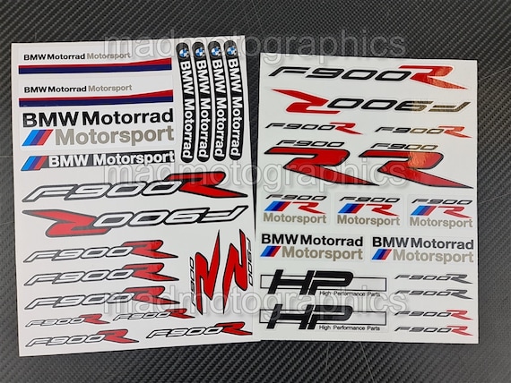 2 Parts Motorcycle Motorbike Fairing Helmet Stickers Race Track Bike  Graphics Decals for BMW F900R F900 R Motorrad Motorsport Laminated 