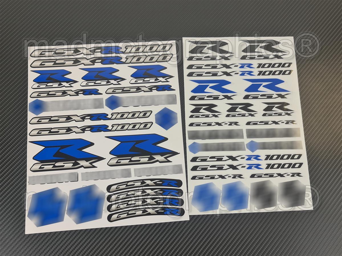 S4S 6-Piece Motorcycle Helmet Decal Kit - Custom Stickers For Suzuki GSX-R, Multi-Color
