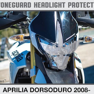 StoneGuard koplampkrasbescherming geschikt voor Aprilia Dorsoduro vanaf 2008 motorverlichting steenslag helder UV-bescherming PPF-film klaar voor montage