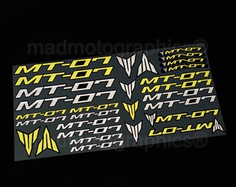 Adesivi riflettenti per moto set decalcomanie casco carenatura grafica per YAMAHA MT07 MT-07 Yellow Laminated