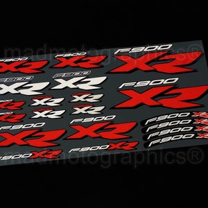 Reflective Motorcycle stickers set graphics fairing panniers helmet decals for BMW F900XR f900 XR Motorrad Red Laminated