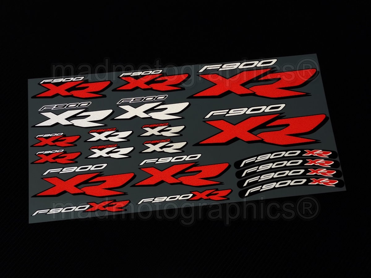Reflective Motorcycle stickers set graphics fairing panniers helmet decals for BMW F900XR f900 XR Motorrad Red Laminated