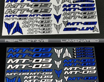 Reflective Motorcycle stickers graphics fairing decals for YAMAHA MT07 MT-09 Blue Laminated
