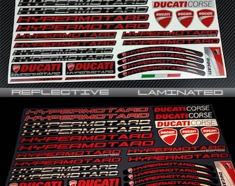Reflective Motorcycle stickers graphics fairing decals for DUCATI Hypermotard 939 SP 950 797 821 1100 Red Laminated