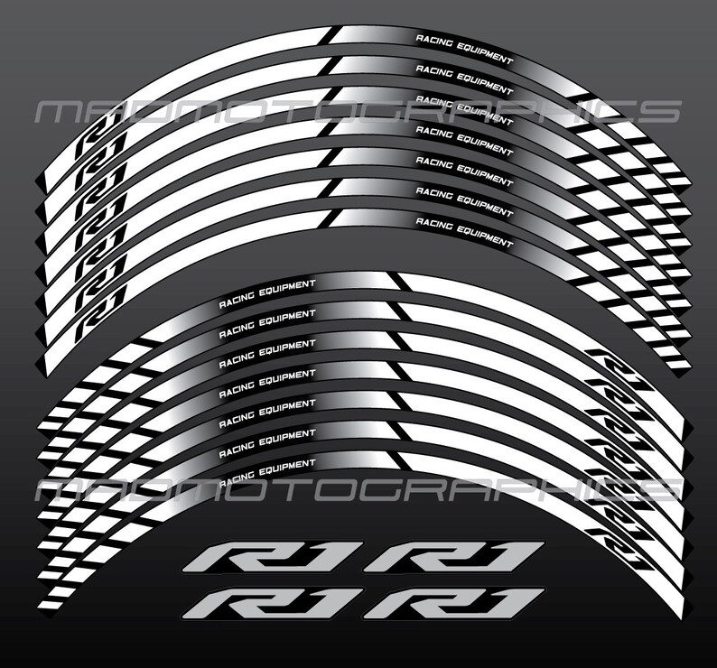 Motorcycle Wheel Stickers Graphics Decals Rim Tape Motorbike Stripes ...