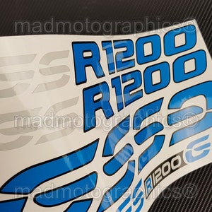 反射バイクステッカーセット グラフィック フェアリング パニア ヘルメット デカール BMW R1200GS アドベンチャー GS Motorrad ブルー ラミネート加工