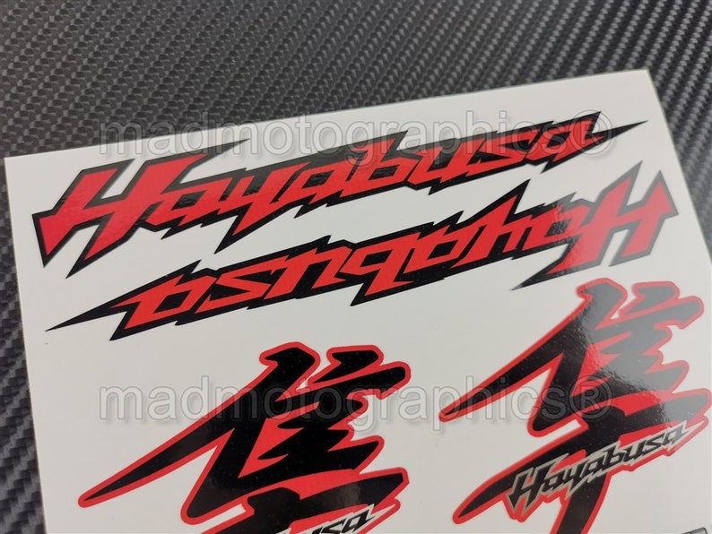 2 Parts motorcycle fairing helmet stickers race course bike graphics decals for SUZUKI Hayabusa GSX-R1300 gsxr 1300 Red gsx-r Laminated image